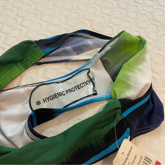 NWT Tommy Bahama Hazy Kat Stripe Bikini Bottom Peacock Blue Size XS Swim Beach - Picture 10 of 10